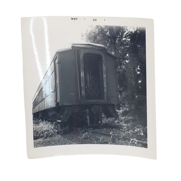 Vtg Lot of 2 Monochrome 1968 Photography Train Car Found Snapshot 3.5" x 3.5" - Picture 2 of 6